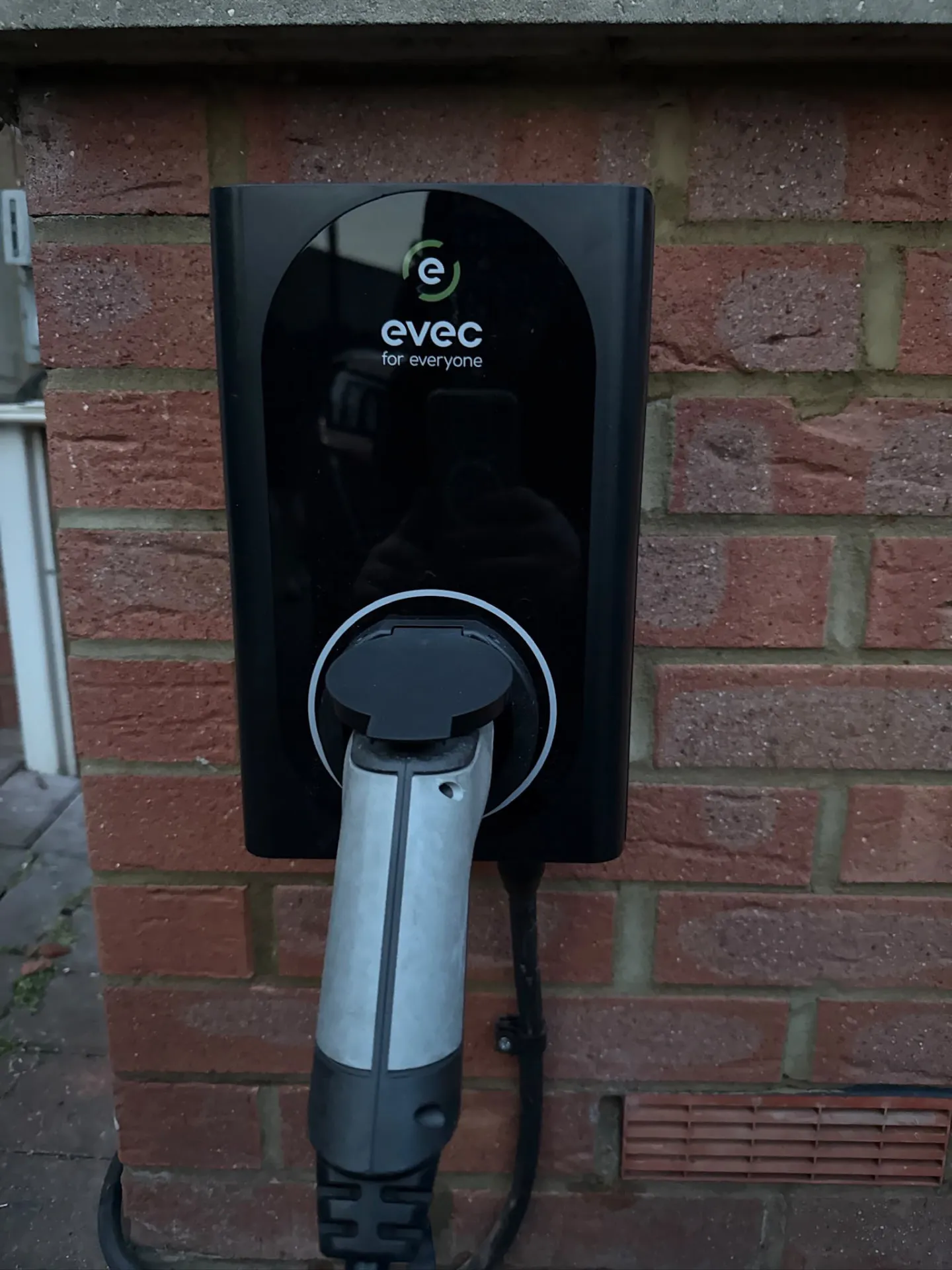 Installed EV charger with Type 2 connector