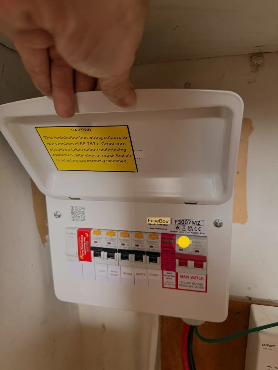 Compact consumer unit fitted with new breakers