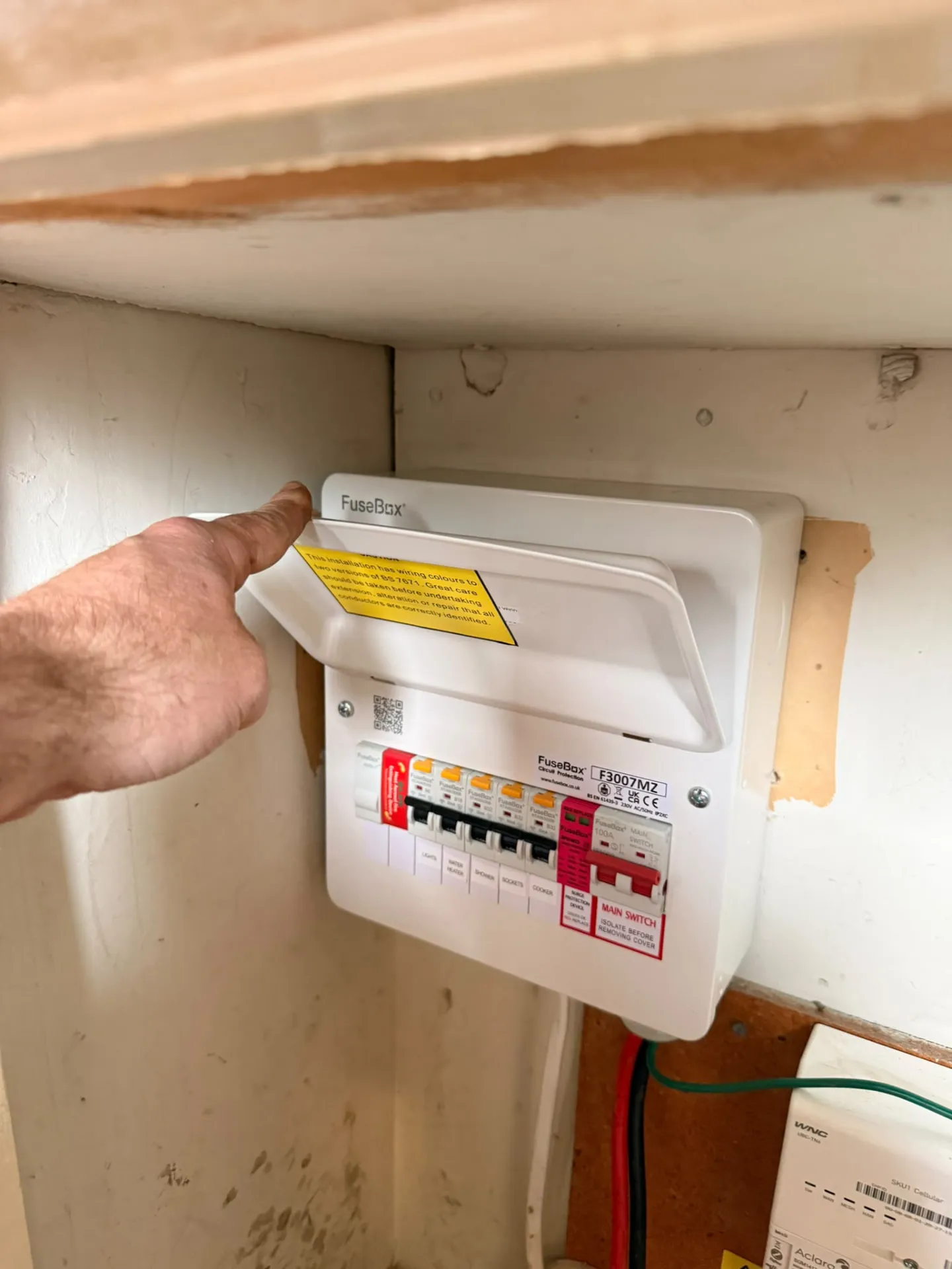 Consumer unit upgrade fitted in a tight alcove