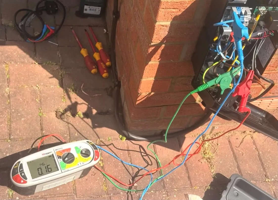 Electrical test equipment set up for inspection and testing